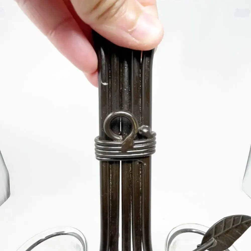 Vintage Bronze Metal Wall Sconce Glass‎ Votive Candleholders Branches Leaves 13